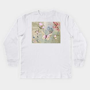 Vintage Schmetterlinge Kids Long Sleeve T-Shirt